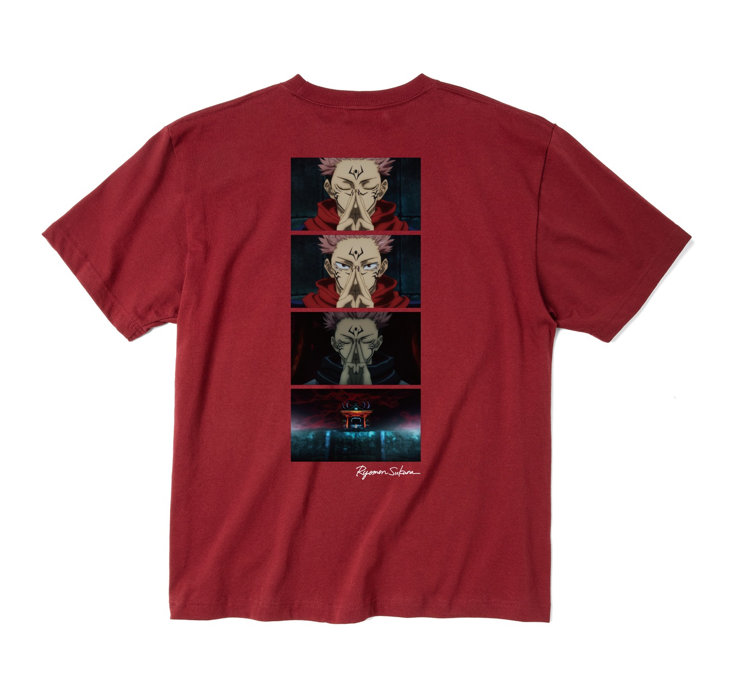 「呪術廻戦 × ZOZOTOWN 両面宿儺 Scene Tシャツ」（バーガンディ）