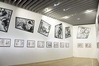 「僕のヒーローアカデミア展 DRAWING SMASH」の様子。