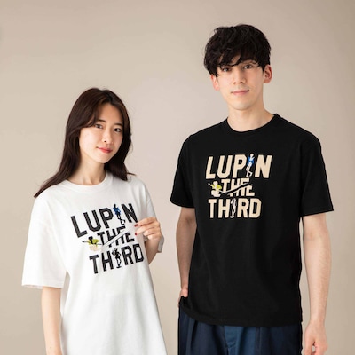 左から「ルパン三世 PART5 半袖Tシャツ」の「ルパンマーク オフホワイト」「ルパンマーク ブラック」。