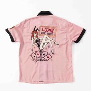「ルパン三世 PART5 半袖開襟シャツ」のピンクの背面。