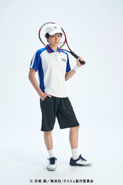 今牧輝琉扮する越前リョーマ。