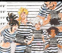 描き下ろしのカラーピンナップ（死罪人Ver.）。(c)賀来ゆうじ/集英社