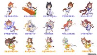 ツイキャス内で使用可能なウマ娘スタンプ。