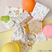 「とっとこハム太郎」とITS' DEMOのコラボによる「風船柄」のアイテム例。