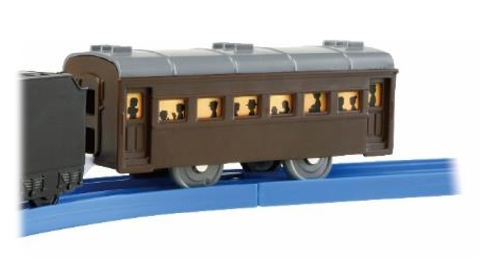 無限列車をイメージしたプラレール。