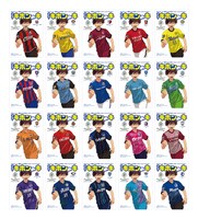 J1全20クラブのユニフォームに袖を通した青井葦人のイラスト。