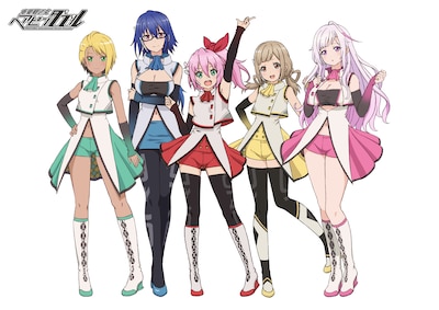 アニメ 「ヘアピンダブル」のヒロインたち。左から横須賀エリー、碓氷京子、渋川あずみ、千歳文緒、河合ひな。