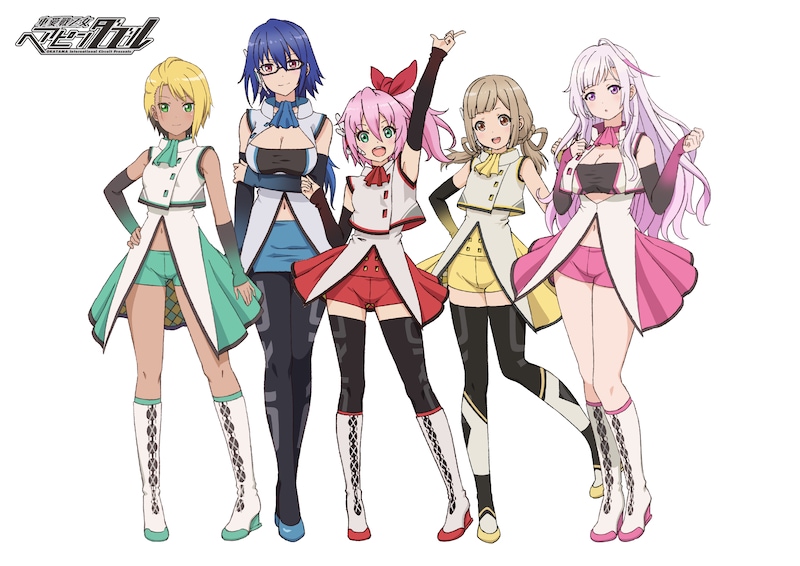 アニメ 「ヘアピンダブル」のヒロインたち。左から横須賀エリー、碓氷京子、渋川あずみ、千歳文緒、河合ひな。