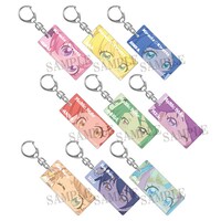 先行販売商品のアクリルキーホルダー（トレーディング仕様）。