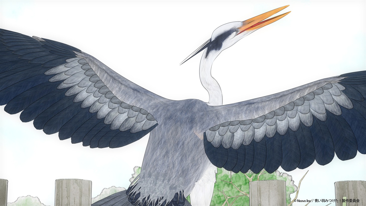 アオサギ（CV：嶋村侑）  (c)Noovo Inc. / 青い羽みつけた！製作委員会