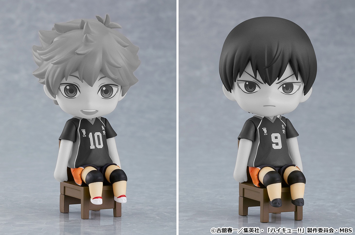 「ねんどろいど 日向翔陽」「ねんどろいど 影山飛雄」と組み合わせて使えば「ねんどろいど Swacchao!」となる追加パーツセットも販売される。カラー部分がパーツのセット内容。(c)「ハイキュー!!」製作委員会・MBS
