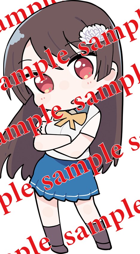 付録として用意された可知白草のアクリルキーホルダー。「好きよ」というARボイスも聞ける。(c)2021 二丸修一/KADOKAWA/おさまけ製作委員会