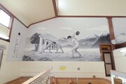 八幡湯壁画。