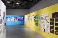 「今石洋之の世界」展より、「プロメア」の展示エリア。