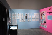 「今石洋之の世界」展より、「宇宙パトロールルル子」の展示エリア。