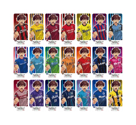 「アオアシ」新刊発売に併せたノベルティフェアでもらえる「クリアスタンディしおり」の絵柄。