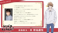 野島健児（奈良田太一役）コメント