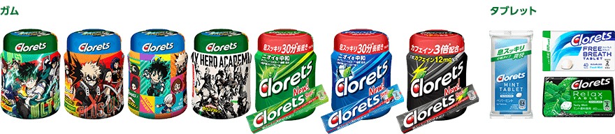 レシートで応募できるプレゼントキャンペーンの対象商品一覧。
