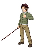 キメツ学園・竈門炭治郎のキャラクタービジュアル。