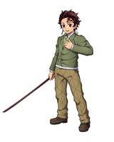 キメツ学園・竈門炭治郎のキャラクタービジュアル。