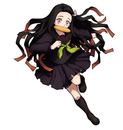 キメツ学園・竈門禰豆子のキャラクタービジュアル。