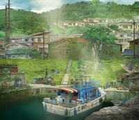 劇場アニメ「漁港の肉子ちゃん」の背景美術。