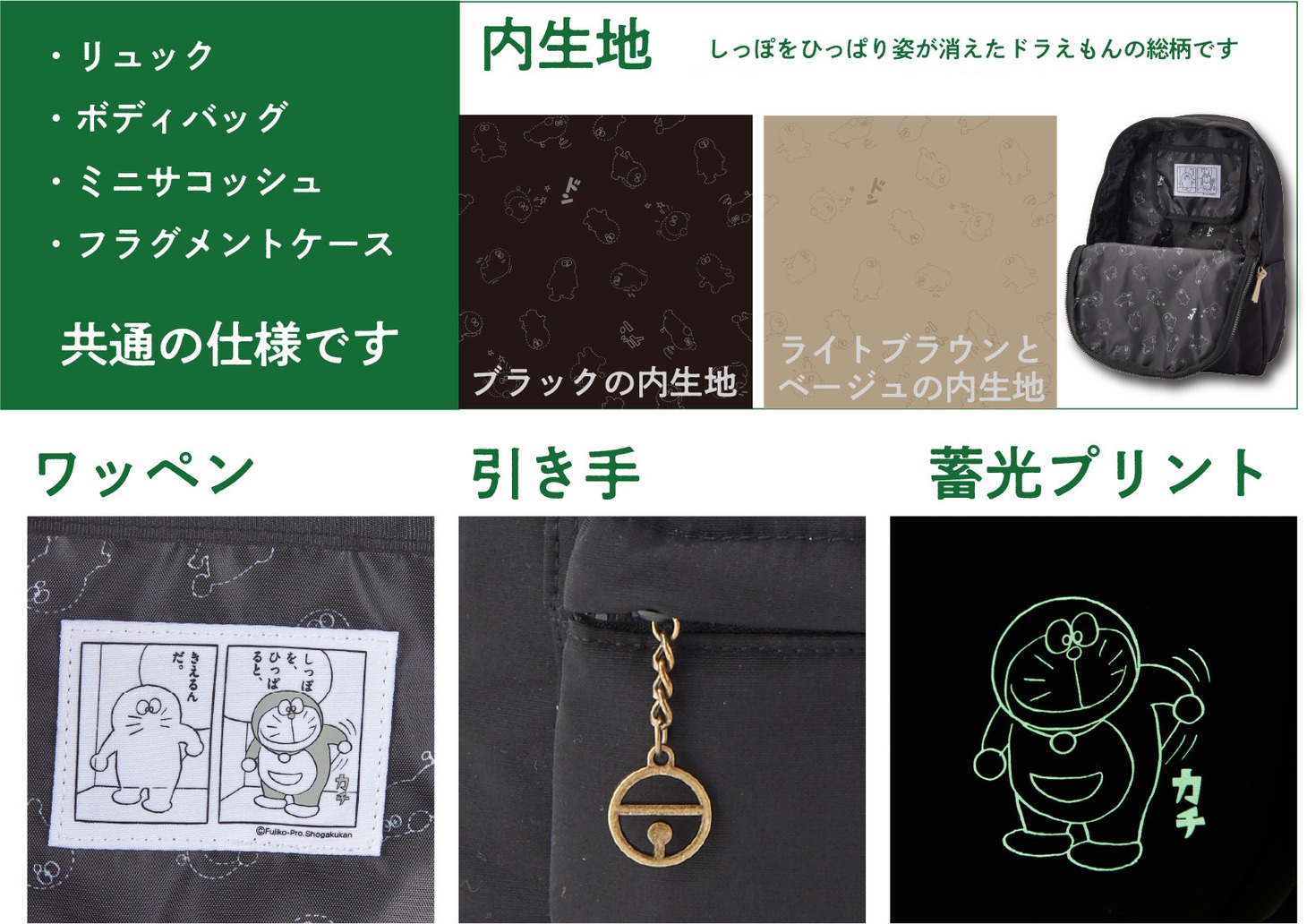 リュックの仕様。