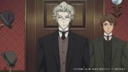 「憂国のモリアーティ」第22話「犯人は二人」の先行場面カット。