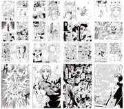 「『金色のガッシュ!!』20周年 シン・オウエン・フェア」の特典として用意された、雷句誠が選ぶ全16種の名場面ポストカード。