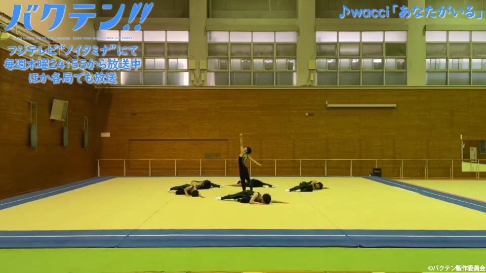 国士舘大学男子新体操部の試技動画より。
