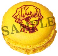 「『鬼滅の刃』マカロン3個入」の我妻善逸（レモン）。