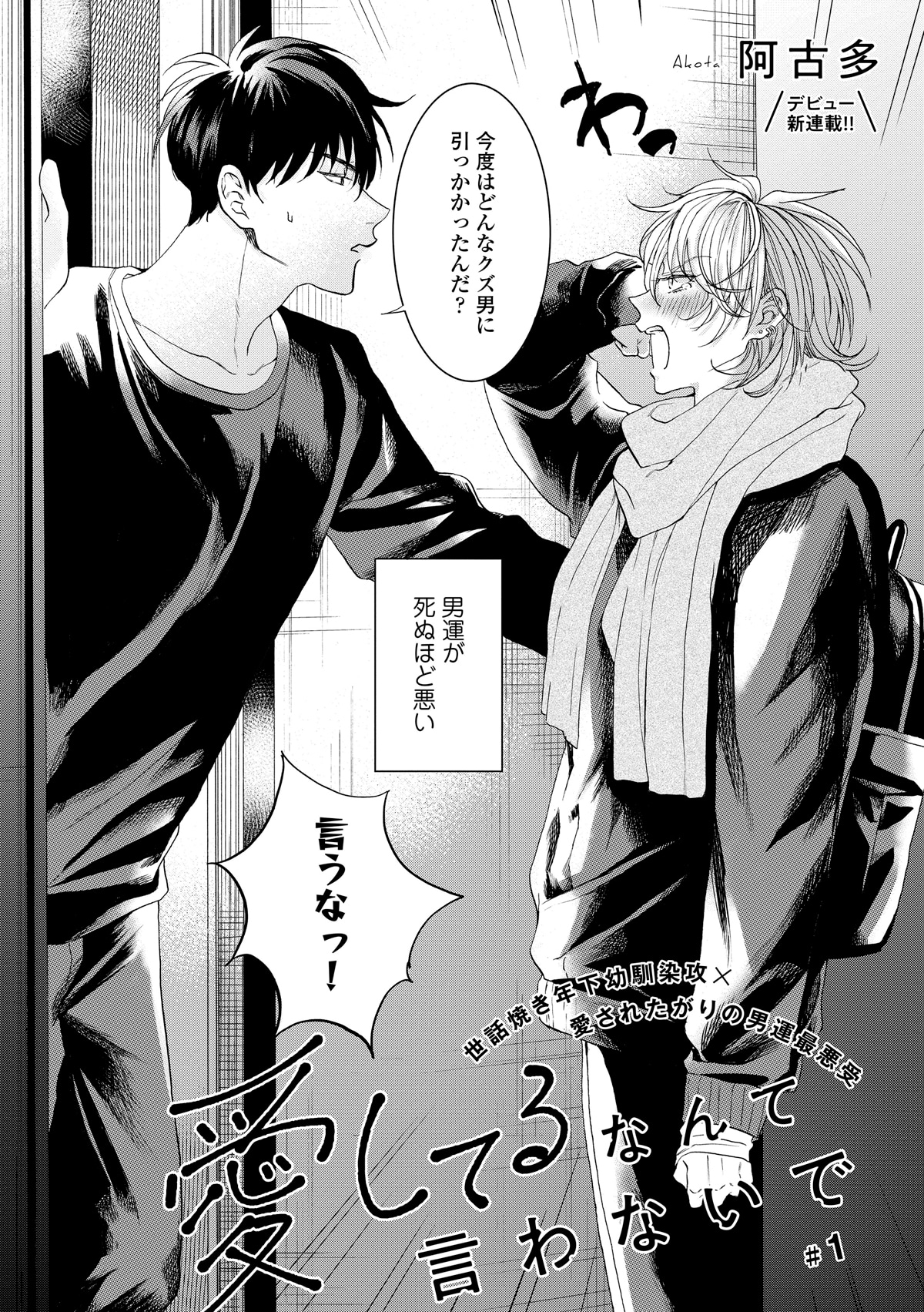 阿古多「愛してるなんて言わないで」の扉ページ。