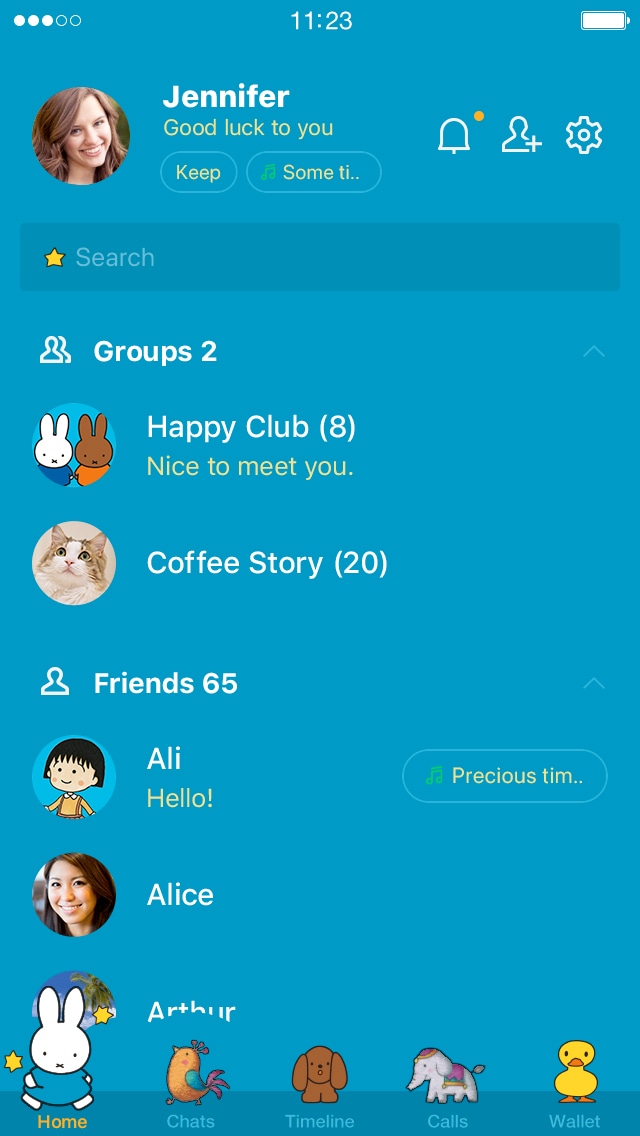 「maruko meets miffy」LINE着せかえのイメージ。