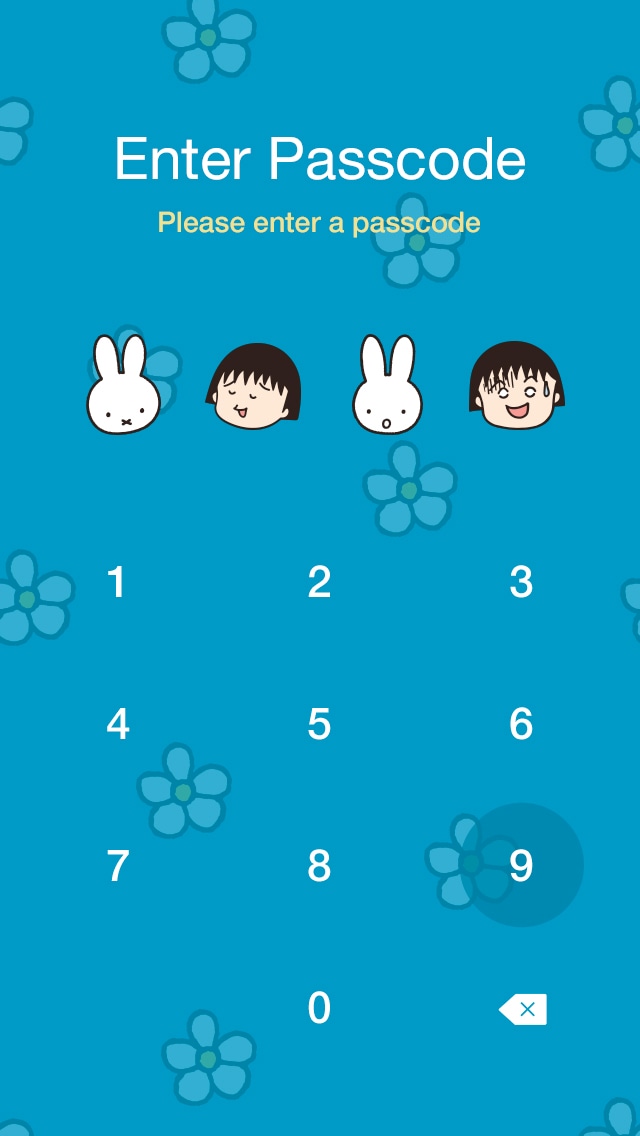 「maruko meets miffy」LINE着せかえのイメージ。