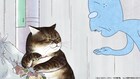 「俺、つしま」TVアニメ版第1話の場面カット到着、食べ物につられる猫・つしま登場