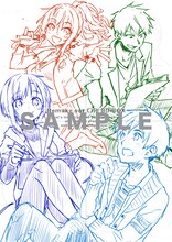 上下巻収納BOX用のキャラクター原案・えれっと描き下ろしイラストのラフ。