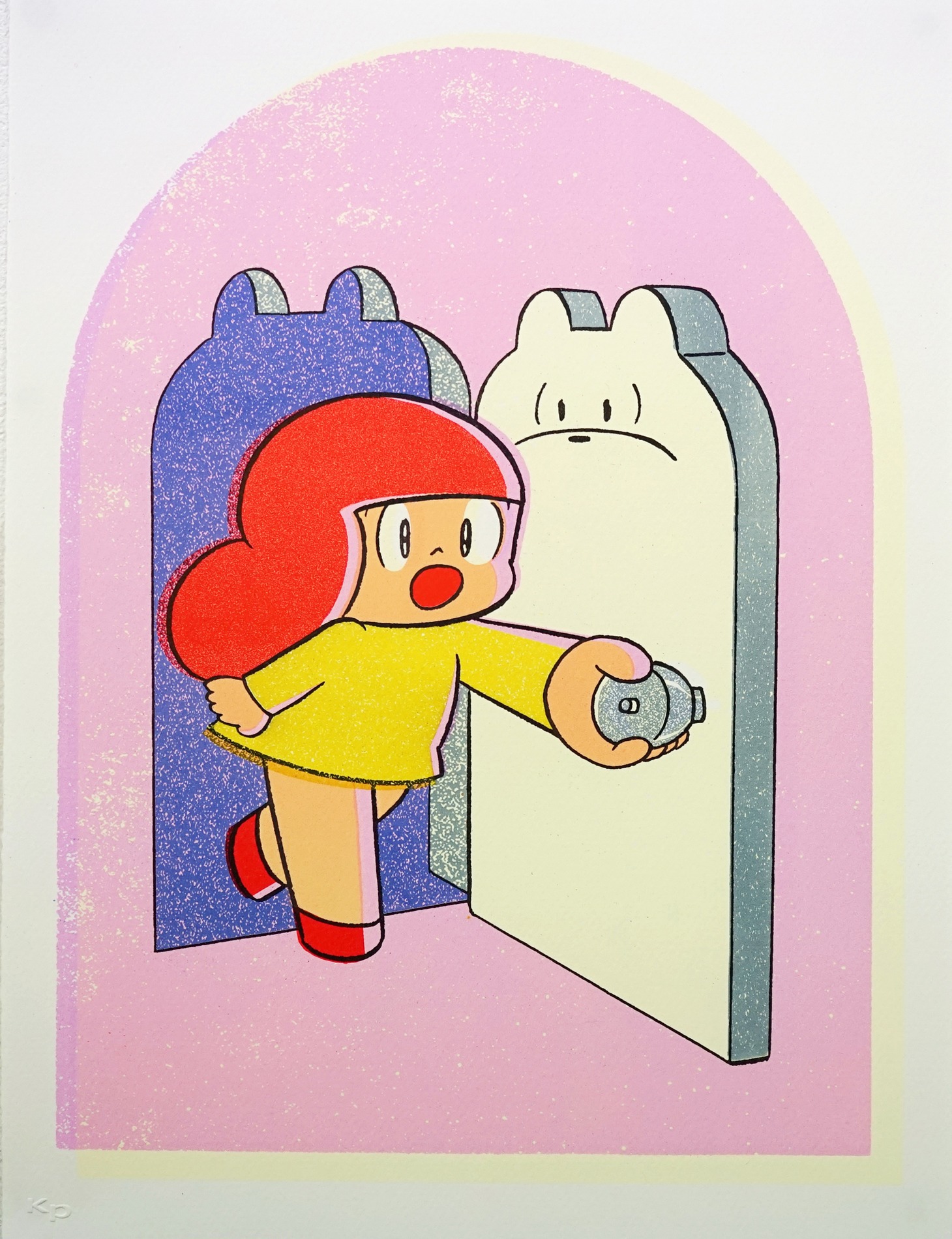 展示作品のリトグラフ「YOU ARE THE DOOR TO MY HAPPINESS」（2021）