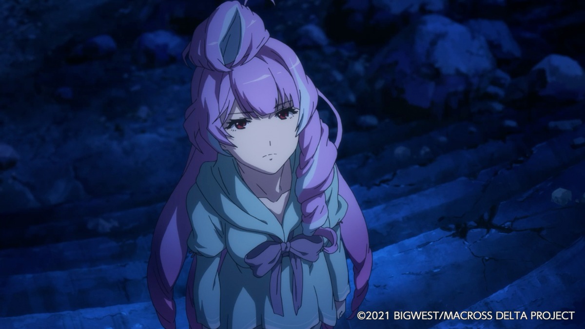 「劇場版マクロスΔ 絶対LIVE!!!!!!」の予告編より。(c)2021 BIGWEST/MACROSS DELTA PROJECT