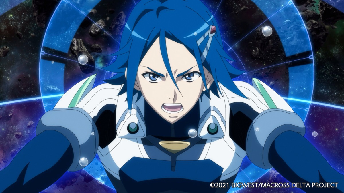 「劇場版マクロスΔ 絶対LIVE!!!!!!」の予告編より。(c)2021 BIGWEST/MACROSS DELTA PROJECT