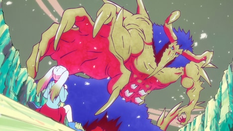 TVアニメ「平穏世代の韋駄天達」第1話より。(c)天原・クール教信者・白泉社/「平穏世代の韋駄天達」製作委員会