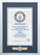 ギネス世界記録「最も発行巻数が多い単一漫画シリーズ（Most volumes published for a single manga series）」認定証