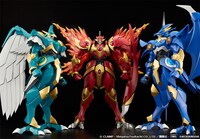 左から「MODEROID 空神ウインダム」、「MODEROID 炎神レイアース」、「MODEROID 海神セレス」。