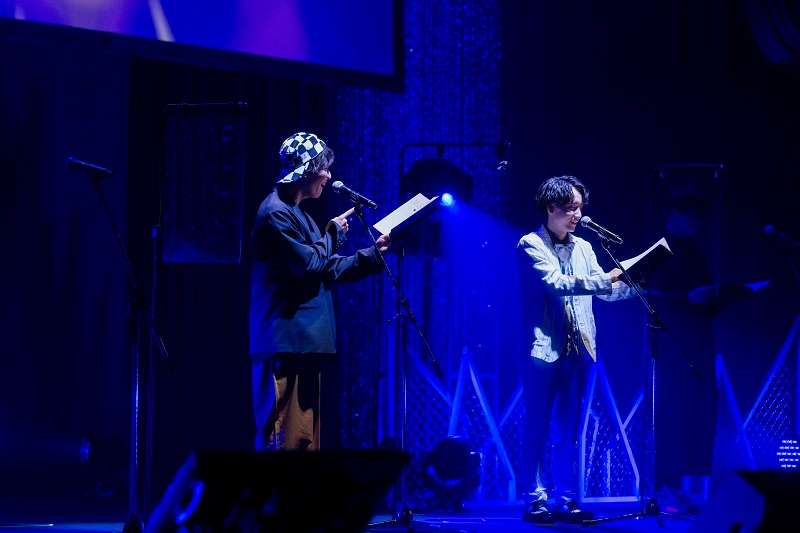 「SK∞ エスケーエイト 愛の仮面舞踏会（マスカレード）」生アフレコの様子。