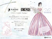 ウェディングドレス姿のたしぎ。