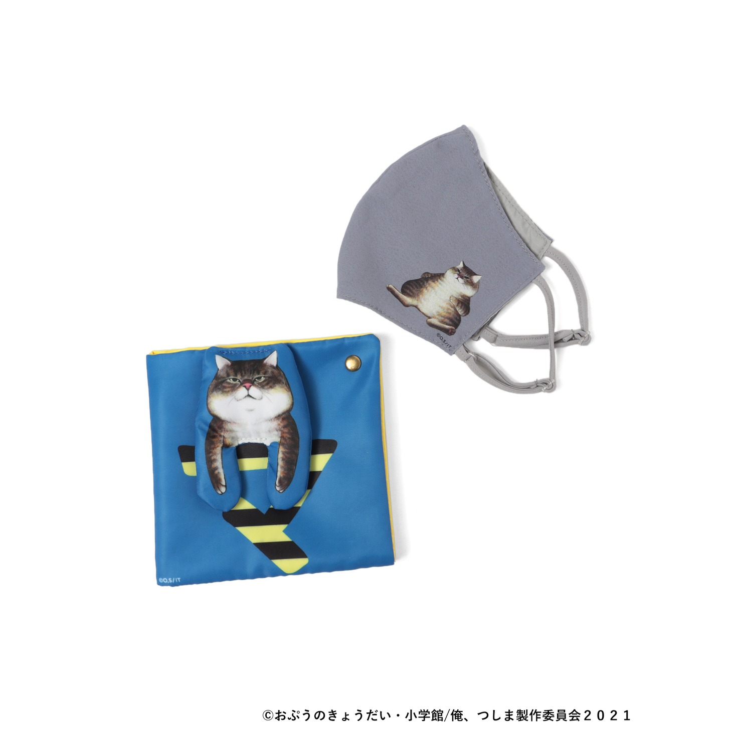 「つしまマスク」とマスクケース。