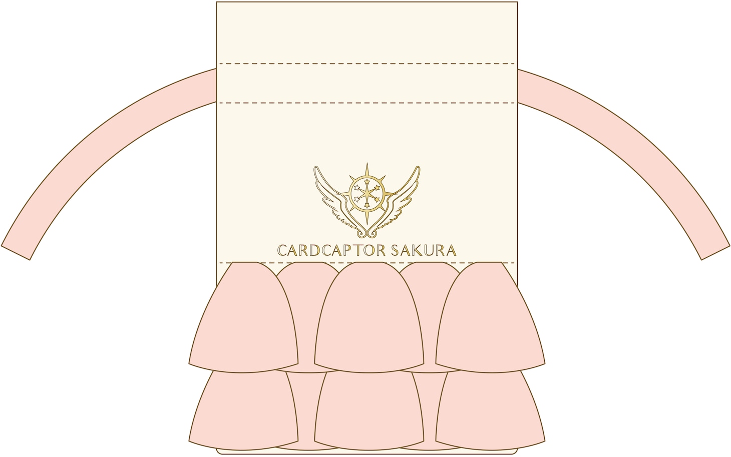「カードキャプターさくら クリアカード編 フリル巾着」の表面。