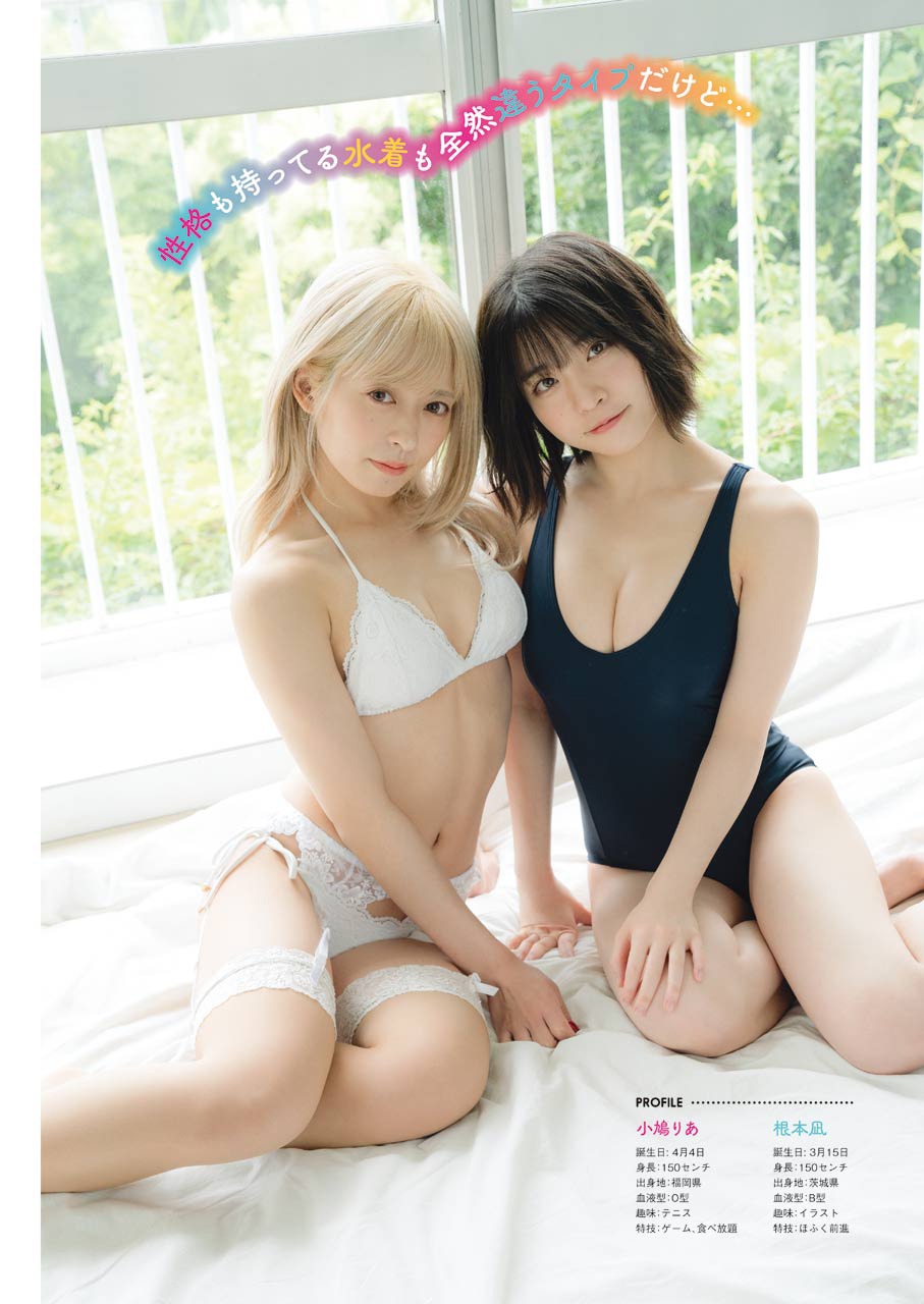 でんぱ組.incの根本凪と小鳩りあと「酒と鬼は二合まで」のコラボグラビア。（撮影：カノウリョウマ）(c)Minori Hashiba/SQUARE ENIX (c)Zinbei/SQUARE ENIX