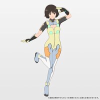 ホロスーツを着用した守凪了子のデジタルフィギュア。