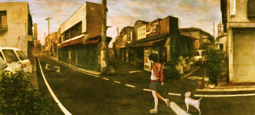 「安倍吉俊原画展 灰羽連盟とその周辺」展示作品より。(c)yoshitoshi ABe