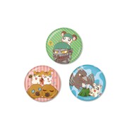 メタリック缶バッジの一部。